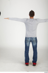 Whole Body Man T poses White Casual Slim Standing Street photo references